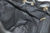 Authentic GUCCI Vintage Bamboo Drawstring Backpack Leather Black 2647K
