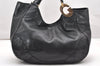 Authentic GUCCI Guccissima Charlotte Shoulder Bag GG Leather 203504 Black 2648K