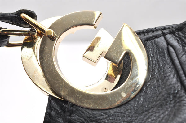Authentic GUCCI Guccissima Charlotte Shoulder Bag GG Leather 203504 Black 2648K