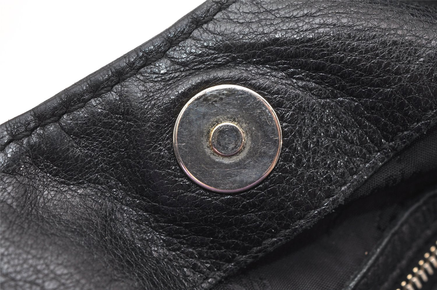 Authentic GUCCI Guccissima Charlotte Shoulder Bag GG Leather 203504 Black 2648K