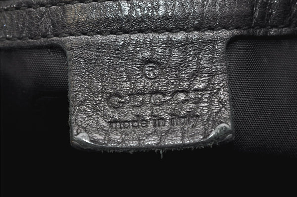 Authentic GUCCI Guccissima Charlotte Shoulder Bag GG Leather 203504 Black 2648K