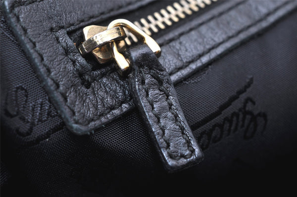 Authentic GUCCI Guccissima Charlotte Shoulder Bag GG Leather 203504 Black 2648K