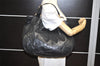Authentic GUCCI Guccissima Charlotte Shoulder Bag GG Leather 203504 Black 2648K