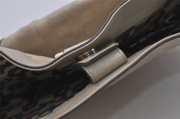 Authentic GUCCI Guccissima Abbey Shoulder Tote Bag GG Leather 211982 White 2649I