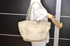 Authentic GUCCI Guccissima Abbey Shoulder Tote Bag GG Leather 211982 White 2649I