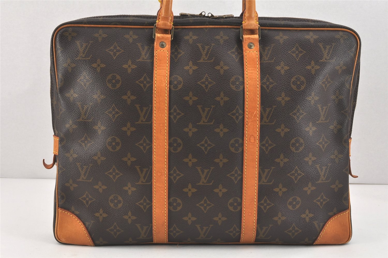 Authentic Louis Vuitton Monogram Porte Documents Voyage M53361 Briefcase 2649K