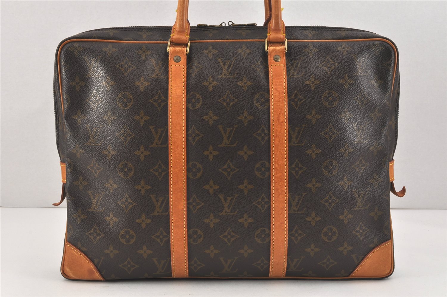 Authentic Louis Vuitton Monogram Porte Documents Voyage M53361 Briefcase 2649K