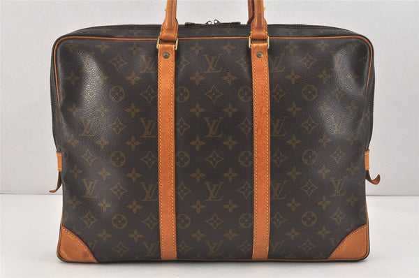 Authentic Louis Vuitton Monogram Porte Documents Voyage M53361 Briefcase 2649K