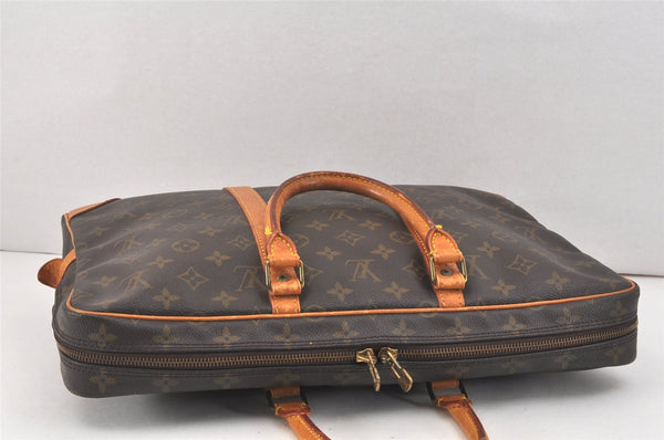 Authentic Louis Vuitton Monogram Porte Documents Voyage M53361 Briefcase 2649K