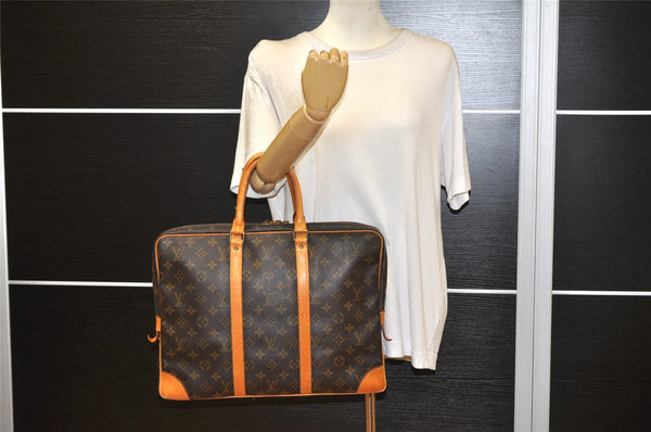 Authentic Louis Vuitton Monogram Porte Documents Voyage M53361 Briefcase 2649K