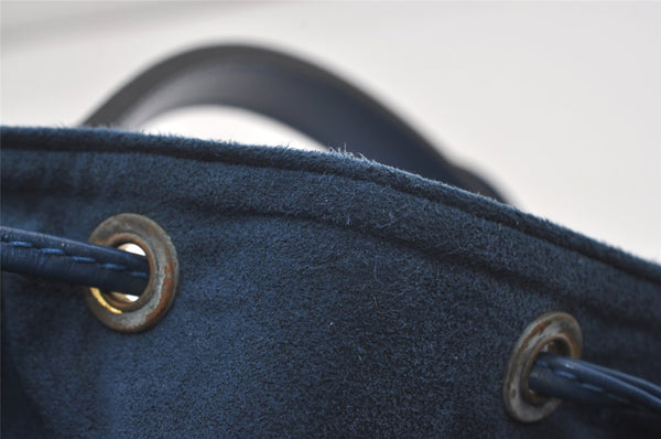 Authentic Louis Vuitton Epi Noe Shoulder Drawstring Bag Blue M44005 LV 2650I