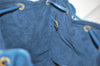 Authentic Louis Vuitton Epi Noe Shoulder Drawstring Bag Blue M44005 LV 2650I