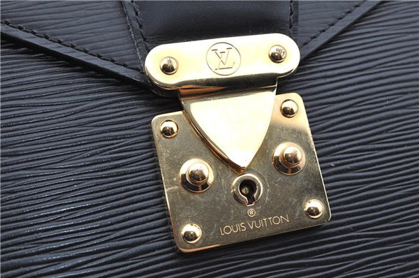 Auth Louis Vuitton Epi Serviette Ambassadeur Black Briefcase M54412 LV 2651G