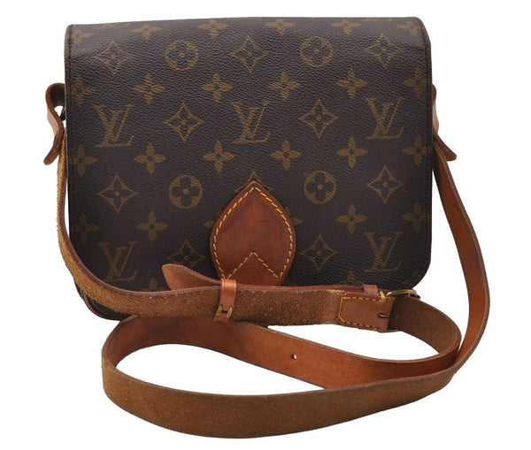 Authentic Louis Vuitton Monogram Cartouchiere MM M51253 Shoulder Cross Bag 2651I