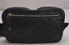 Authentic GUCCI Vintage Waist Body Bag Purse Leather 201846 Black 2651J