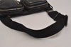 Authentic GUCCI Vintage Waist Body Bag Purse Leather 201846 Black 2651J