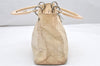 Auth Christian Dior Lady Dior Nylon Enamel Cannage 2Way Hand Bag Beige 2651K