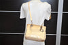 Auth Christian Dior Lady Dior Nylon Enamel Cannage 2Way Hand Bag Beige 2651K