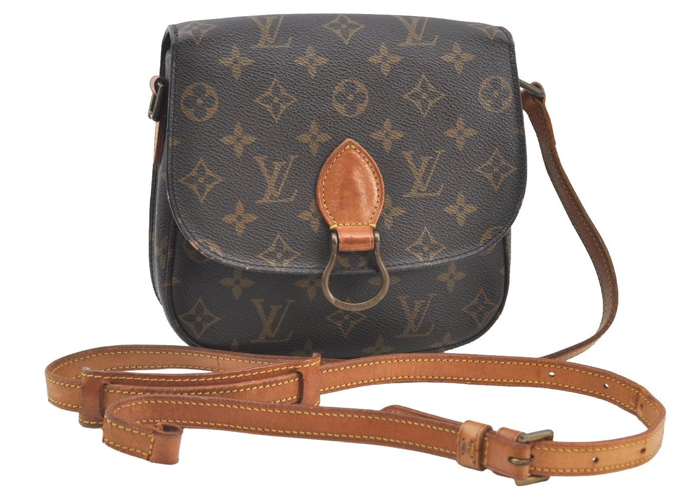 Auth Louis Vuitton Monogram Saint Cloud MM M51243 Shoulder Cross Bag Junk 2652H