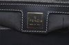 Authentic FENDI Mamma Baguette Shoulder Hand Bag Canvas Leather Navy Blue 2652I
