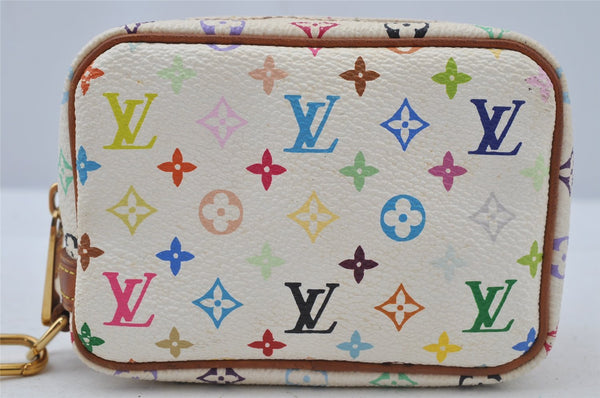 Auth Louis Vuitton Monogram Multicolor Trousse Wapiti Pouch M58033 White 2653J