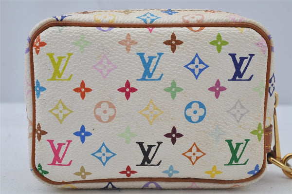 Auth Louis Vuitton Monogram Multicolor Trousse Wapiti Pouch M58033 White 2653J
