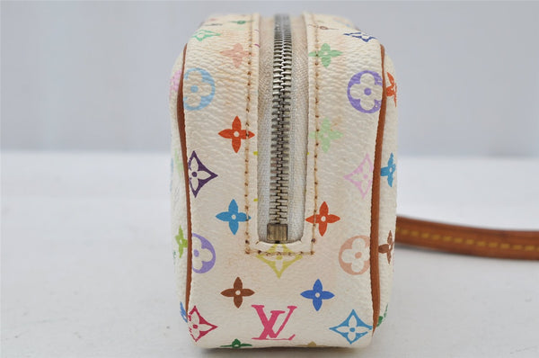 Auth Louis Vuitton Monogram Multicolor Trousse Wapiti Pouch M58033 White 2653J