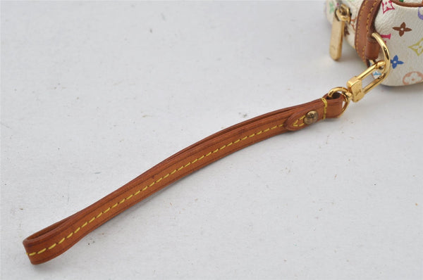 Auth Louis Vuitton Monogram Multicolor Trousse Wapiti Pouch M58033 White 2653J