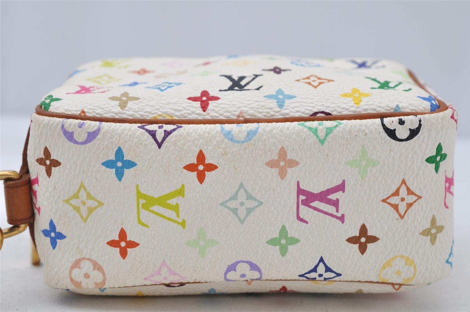 Auth Louis Vuitton Monogram Multicolor Trousse Wapiti Pouch M58033 White 2653J