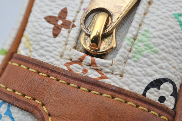 Auth Louis Vuitton Monogram Multicolor Trousse Wapiti Pouch M58033 White 2653J