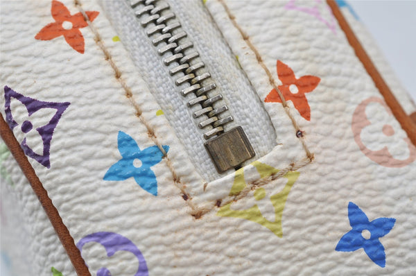 Auth Louis Vuitton Monogram Multicolor Trousse Wapiti Pouch M58033 White 2653J