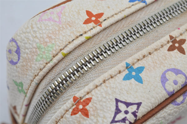 Auth Louis Vuitton Monogram Multicolor Trousse Wapiti Pouch M58033 White 2653J