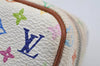 Auth Louis Vuitton Monogram Multicolor Trousse Wapiti Pouch M58033 White 2653J