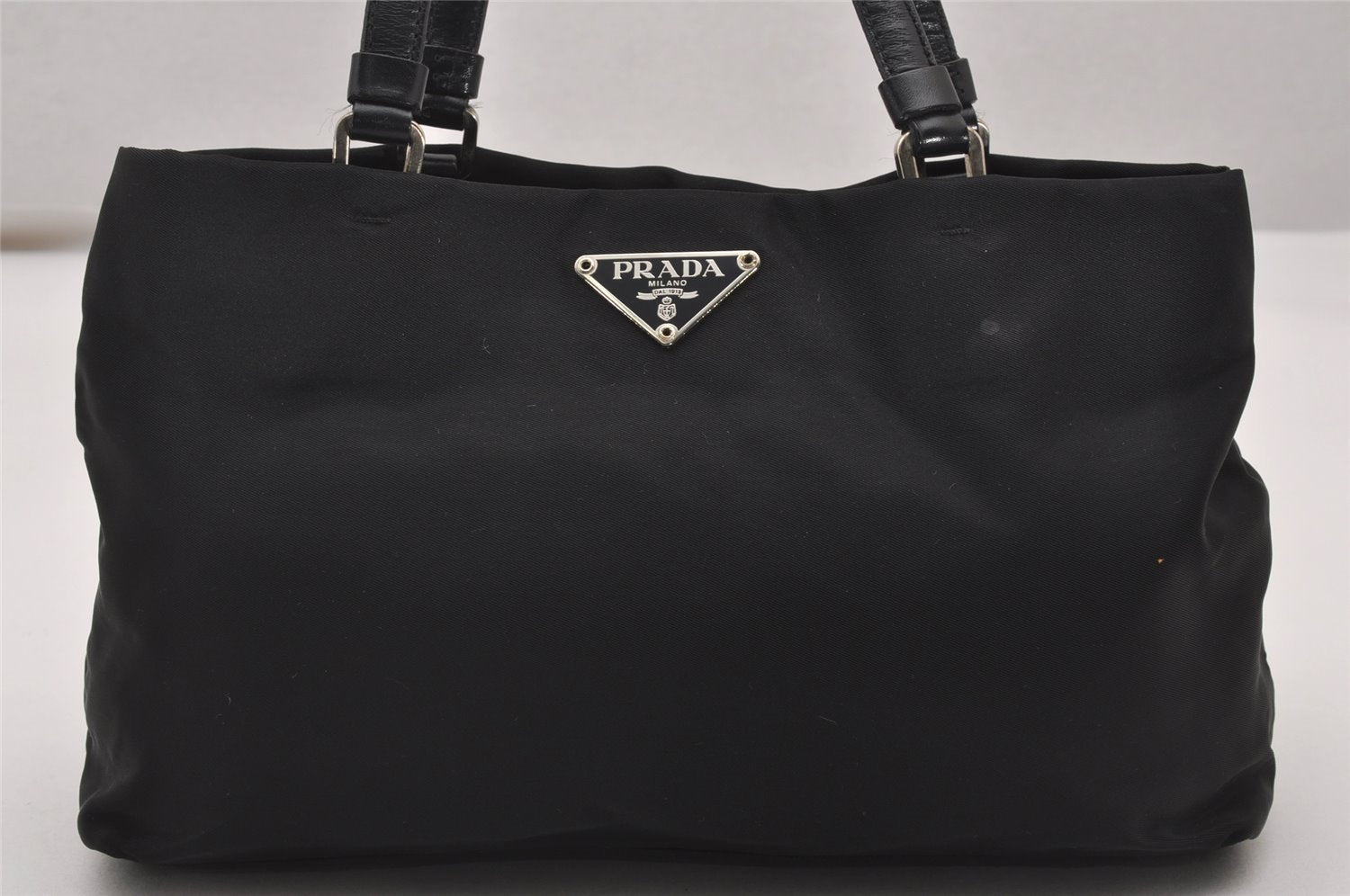 Authentic PRADA Nylon Tessuto Leather Shoulder Hand Bag Purse Black 2654J