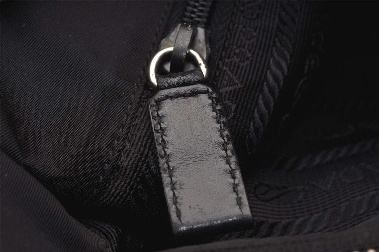 Authentic PRADA Nylon Tessuto Leather Shoulder Hand Bag Purse Black 2654J