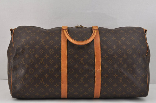 Authentic Louis Vuitton Monogram Keepall Bandouliere 55 M41414 Boston Bag 2654K