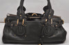 Authentic Chloe Vintage Paddington Leather Shoulder Hand Bag Brown 2656J