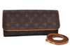 Authentic Louis Vuitton Monogram Pochette Twin GM Shoulder Bag M51852 LV 2658J