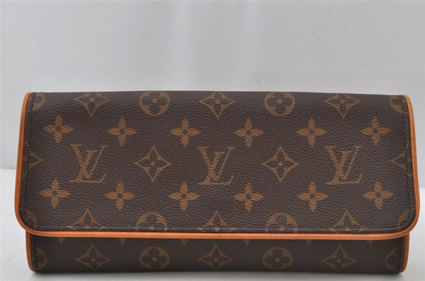 Authentic Louis Vuitton Monogram Pochette Twin GM Shoulder Bag M51852 LV 2658J