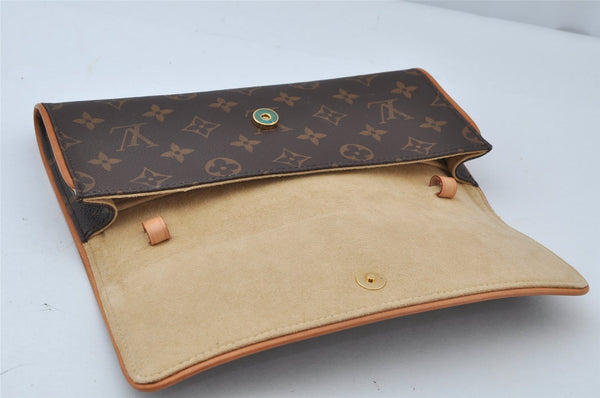 Authentic Louis Vuitton Monogram Pochette Twin GM Shoulder Bag M51852 LV 2658J
