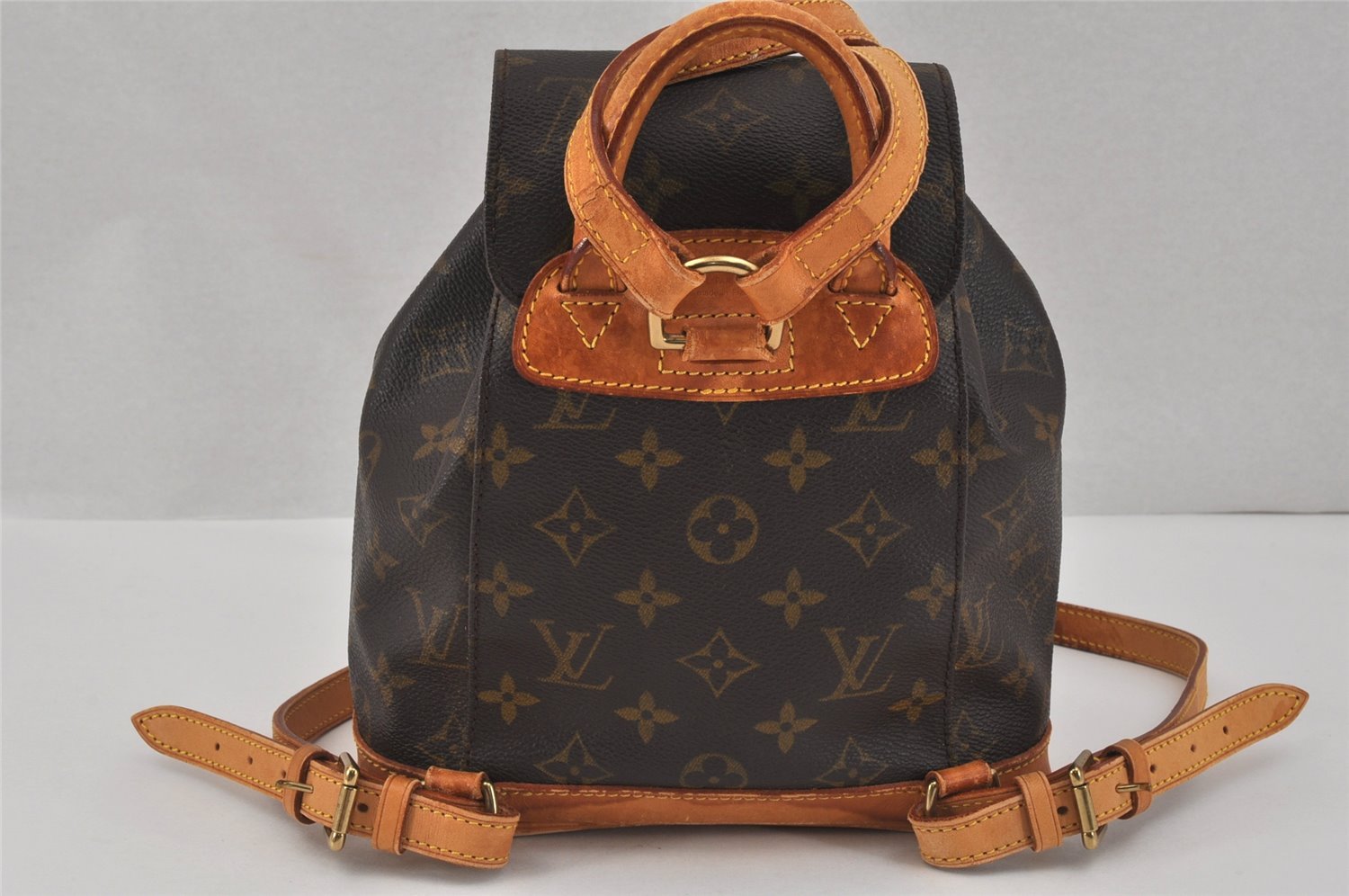 Authentic Louis Vuitton Monogram Montsouris PM Backpack M51137 LV Junk 2658K