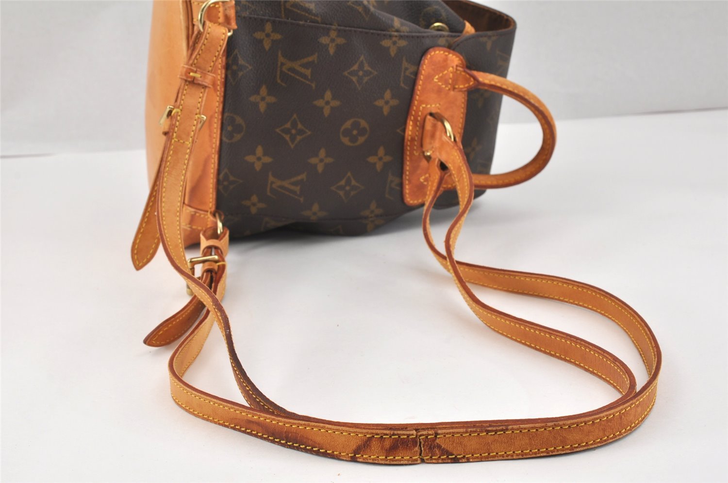 Authentic Louis Vuitton Monogram Montsouris PM Backpack M51137 LV Junk 2658K