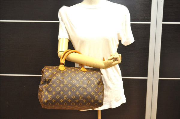 Authentic Louis Vuitton Monogram Speedy 30 Hand Boston Bag M41526 LV 2660I