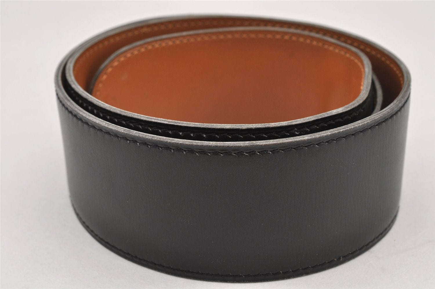 Authentic HERMES Vintage Leather Belt Size 24.6-26.6