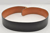 Authentic HERMES Vintage Leather Belt Size 24.6-26.6" Black Brown 2660K