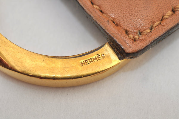 Authentic HERMES Vintage Leather Belt Size 24.6-26.6" Black Brown 2660K