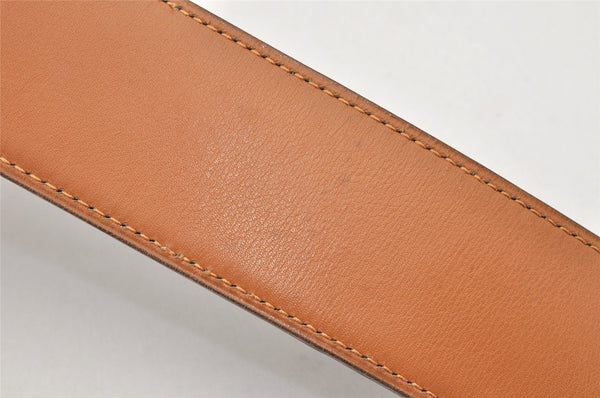 Authentic HERMES Vintage Leather Belt Size 24.6-26.6" Black Brown 2660K