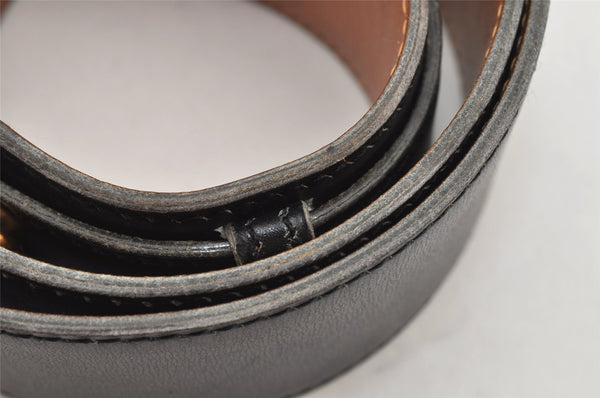 Authentic HERMES Vintage Leather Belt Size 24.6-26.6" Black Brown 2660K
