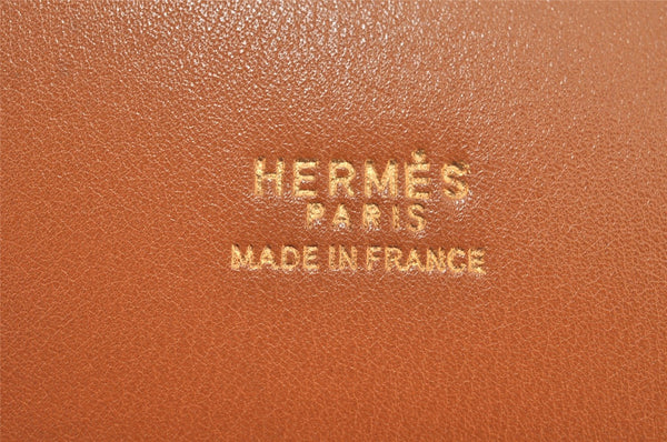 Authentic HERMES Vintage Leather Belt Size 24.6-26.6" Black Brown 2660K