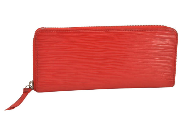 Authentic Louis Vuitton Epi Portefeuille Clemence Long Wallet M60913 Red 2664K